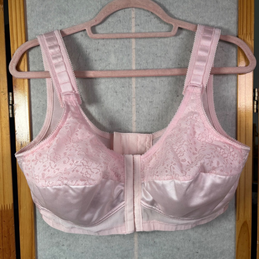 Jodee Surgical Balanced-Fit Bra‎ 36D Pink Lace Satin Mastectomy Style 3317